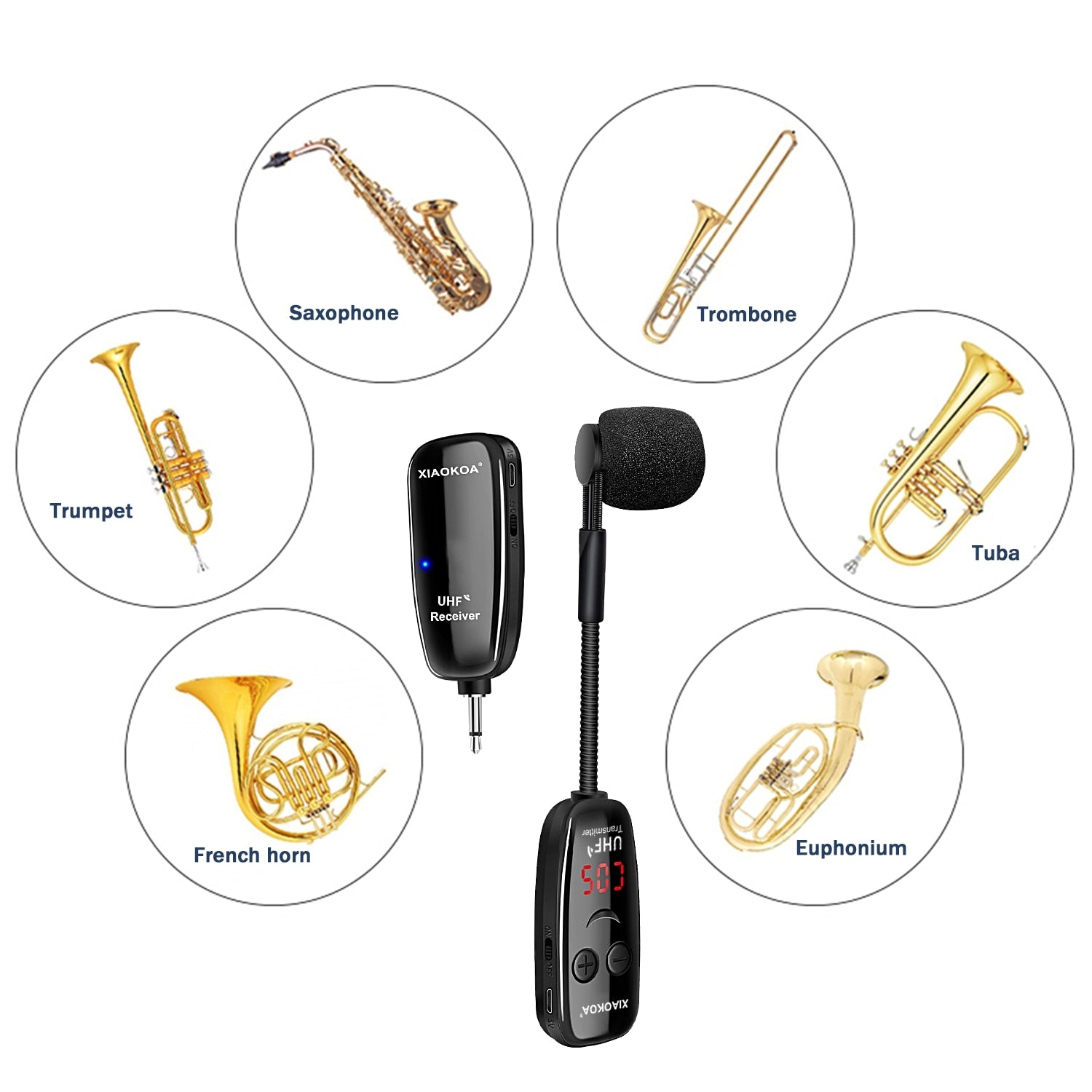 מיקרופון אלחוטי לסקסופון או שאר כלי נשיפה musicstoke